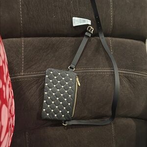 Black Quilted Crossbody/ Fanny Bag